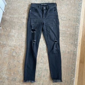 Black Distressed Skinny Jeans